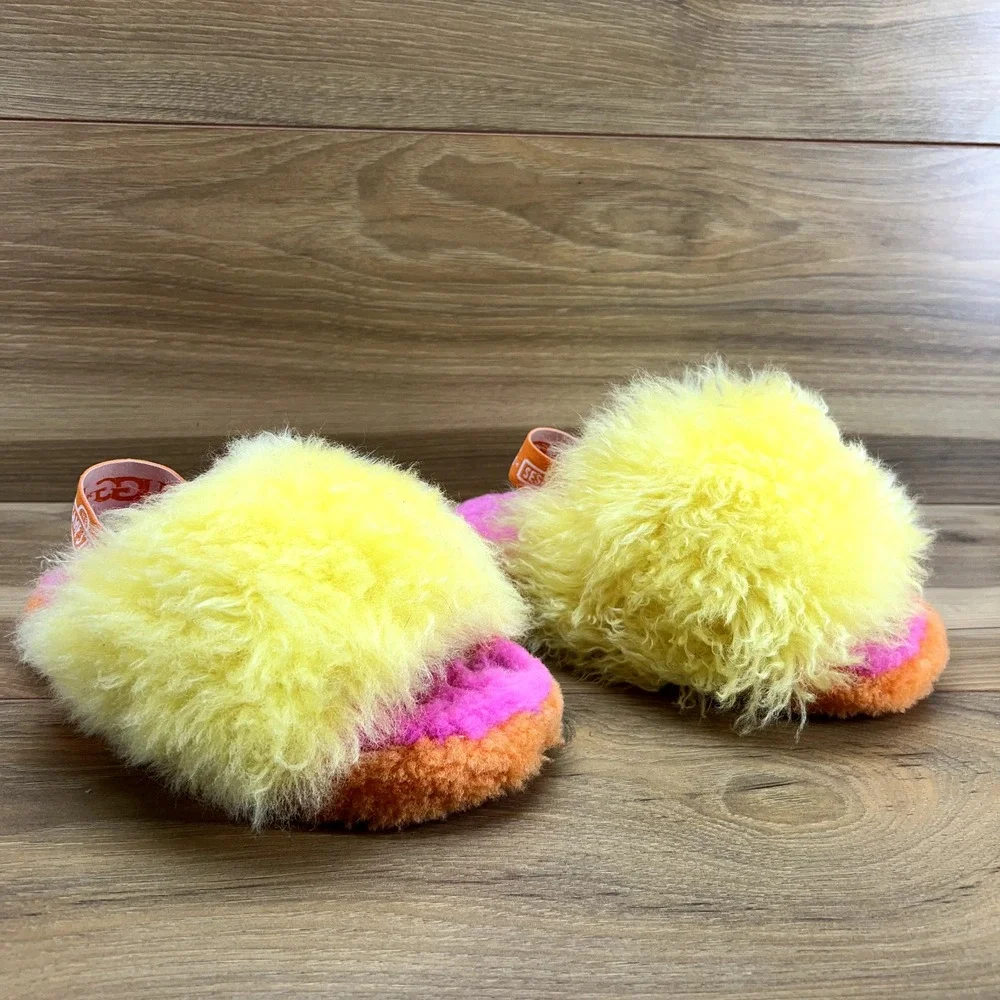 UGG Girls Size 1 Big Bird‎ Slingback Fluff Yeah Slingback Sippers